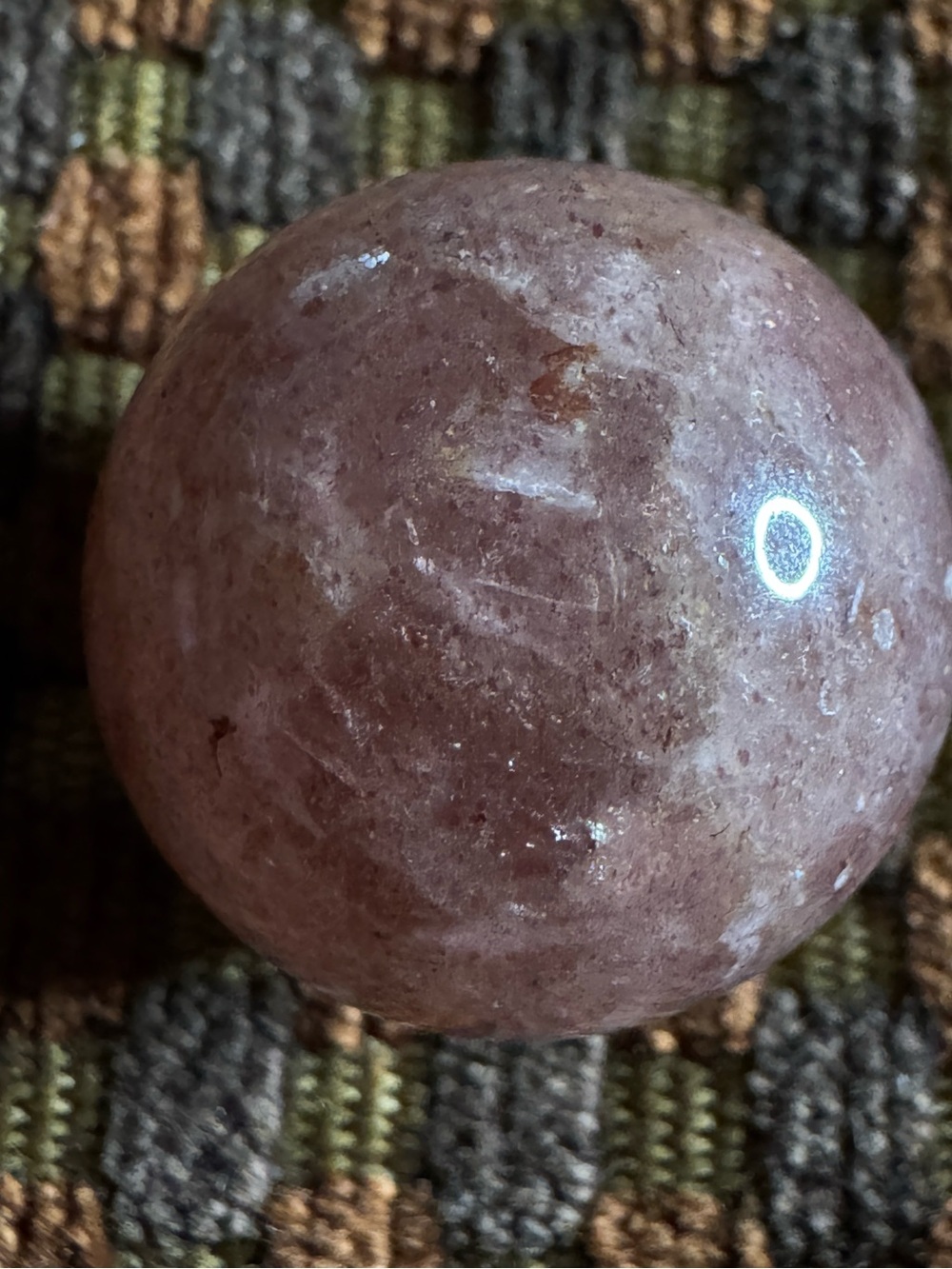 Gemstone Sphere Set_Howlite, Milky Qrtz, Strawberry Quartz & Dragon Blood Jasper - Picture 10 of 11